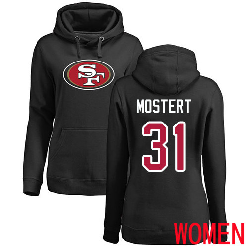 San Francisco 49ers Black Women Raheem Mostert Name and Number Logo 31 Pullover